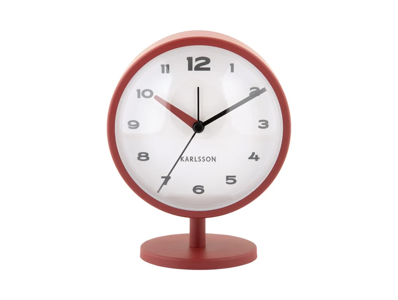 Karlsson Brisk Dome KA6027RD Wecker Rot • Geräuschloses Sweep-Uhrwerk • Eisengehäuse