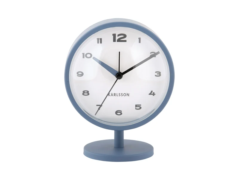Karlsson Brisk Dome KA6027BL Wecker Klassikblau • Geräuschloses Sweep-Uhrwerk • Modernes Design