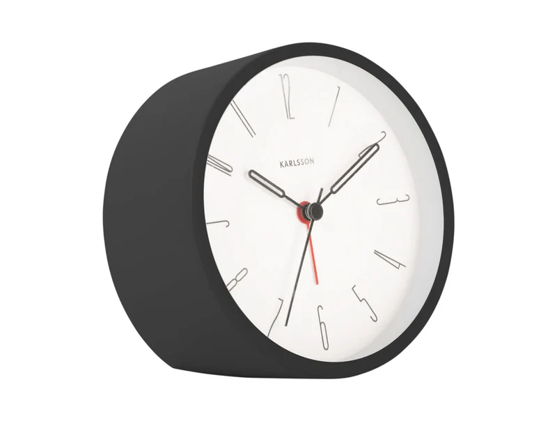 Karlsson Belle Numbers KA5915BK Wecker Schwarz • Sweep-Uhrwerk • Design von Armando Breeveld