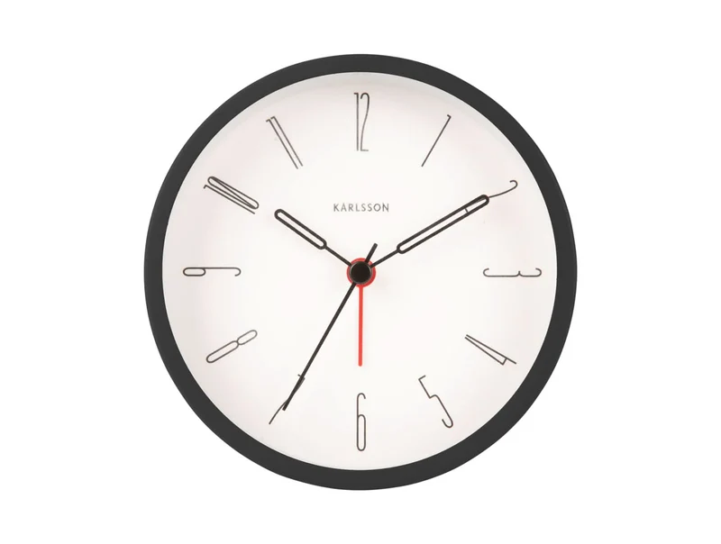 Karlsson Belle Numbers KA5915BK Wecker Schwarz • Sweep-Uhrwerk • Design von Armando Breeveld