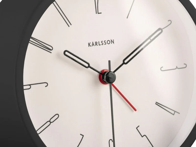 Karlsson Belle Numbers KA5915BK Wecker Schwarz • Sweep-Uhrwerk • Design von Armando Breeveld