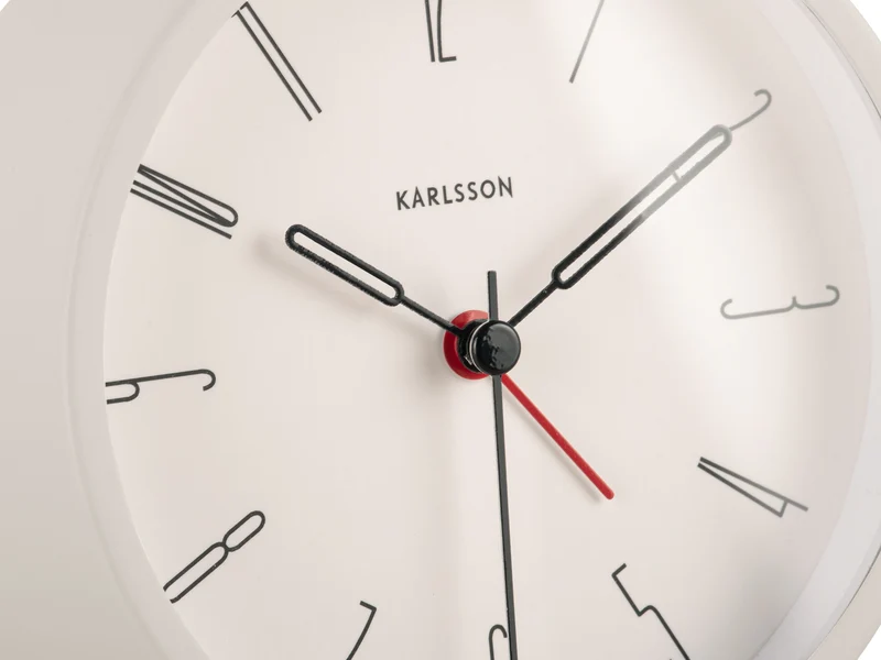 Karlsson Belle Numbers KA5915WH Wecker Weiß • Geräuschloses Sweep-Uhrwerk • Armando Breeveld Design