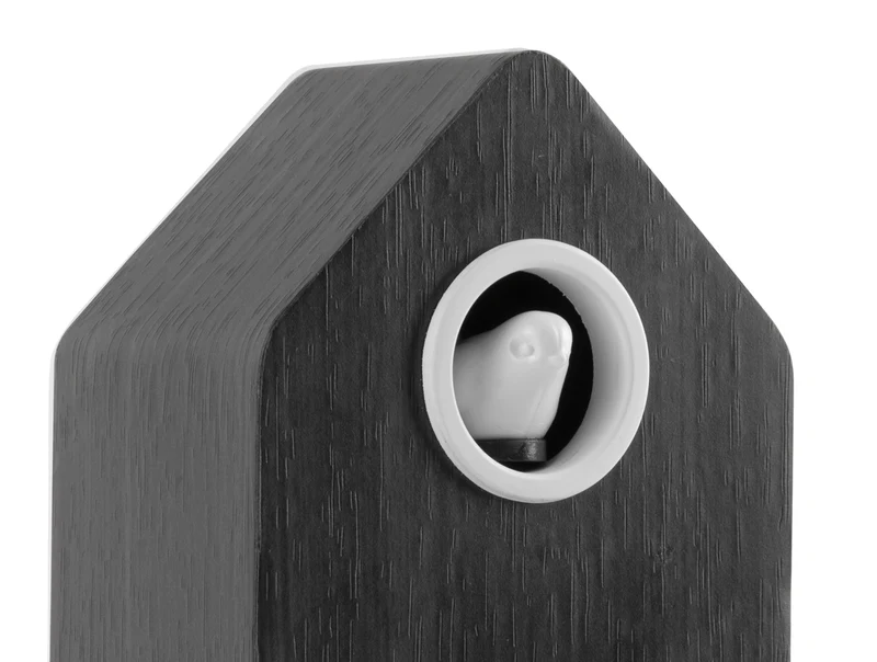 Karlsson Wecker 9x15,8x6 cm Holzfurnier • Modernes Kuckucks-Design • LED-Display