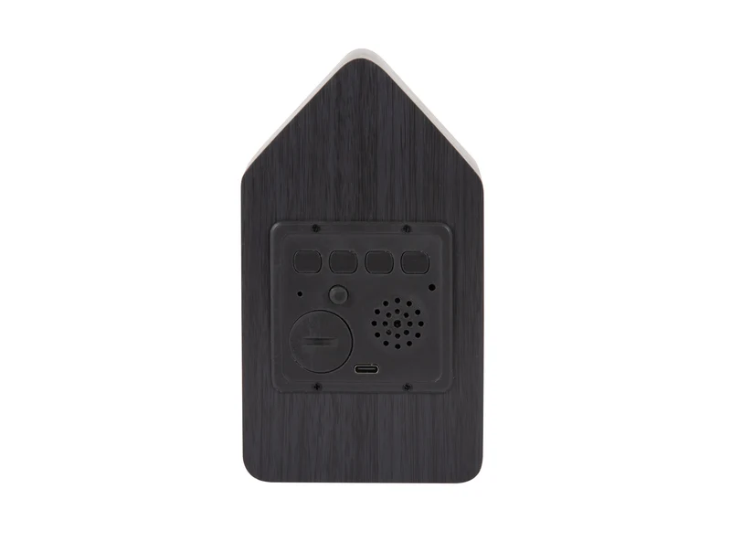 Karlsson Wecker 9x15,8x6 cm Holzfurnier • Modernes Kuckucks-Design • LED-Display