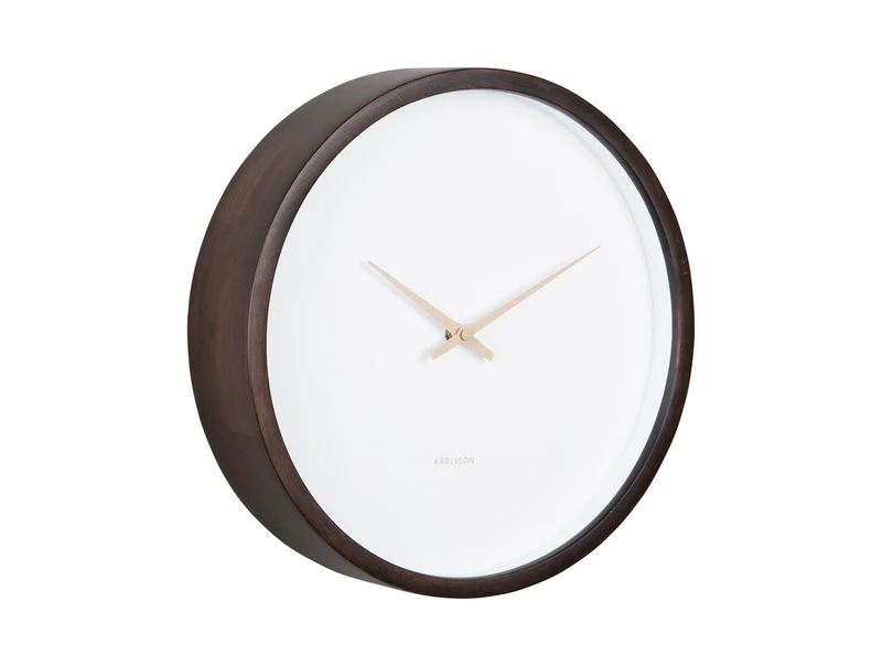 Karlsson Ancho KA5927DW Wanduhr Dunkelholz • Geräuschloses Sweep-Uhrwerk • Minimalistisches Design