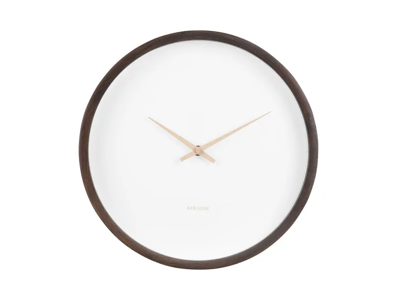 Karlsson Ancho KA5927DW Wanduhr Dunkelholz • Geräuschloses Sweep-Uhrwerk • Minimalistisches Design
