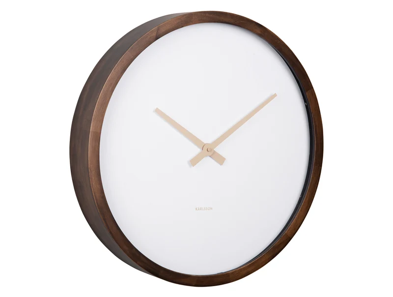 Karlsson Ancho Large KA5928DW Wanduhr Dunkles Holz • Sweep-Uhrwerk • Minimalistisches Design