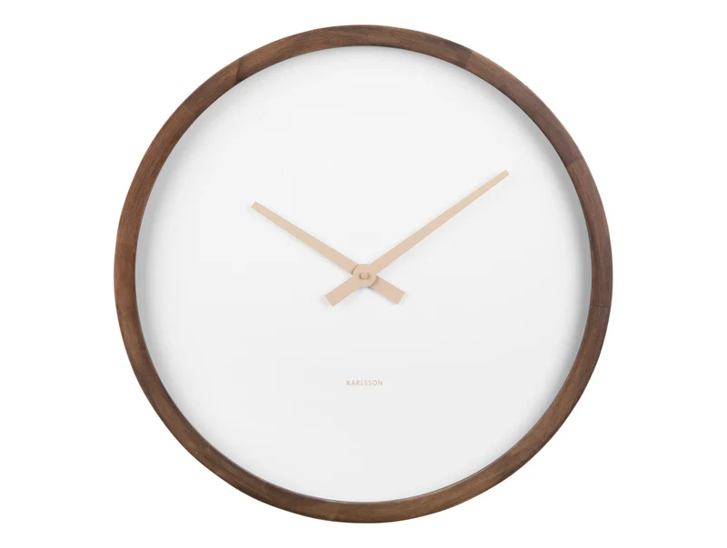 Karlsson Ancho Large KA5928DW Wanduhr Dunkles Holz • Sweep-Uhrwerk • Minimalistisches Design