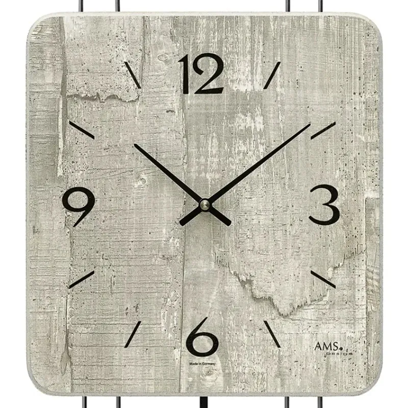 AMS Design W7503 Wanduhr • Betonoptik • Quarz-Pendelwerk