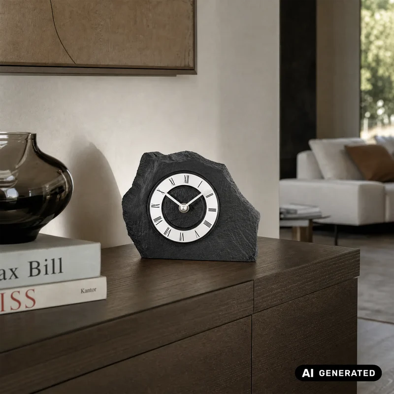 AMS Design T1104 Tischuhr • Naturschiefer • Quarzwerk