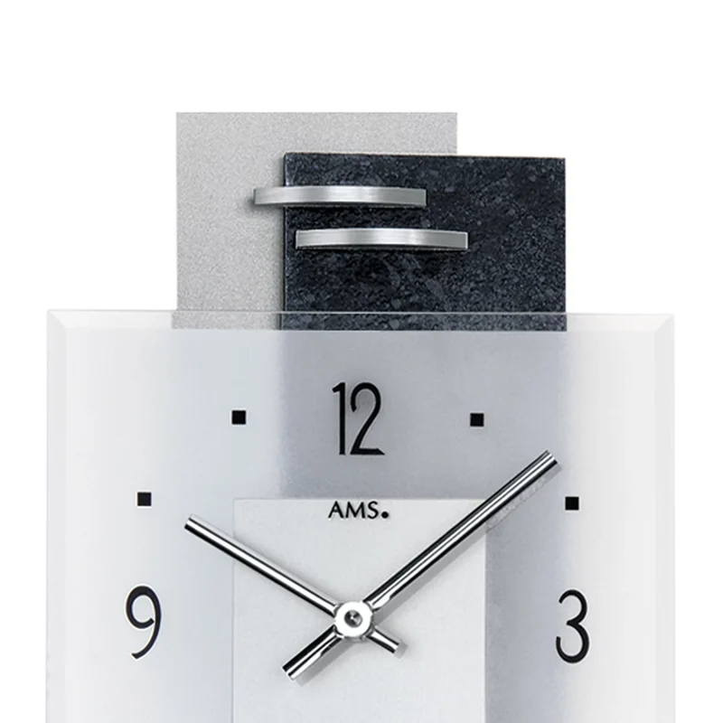 AMS Quarz W9245 Wanduhr • Schiefer & Glas • Made in Germany