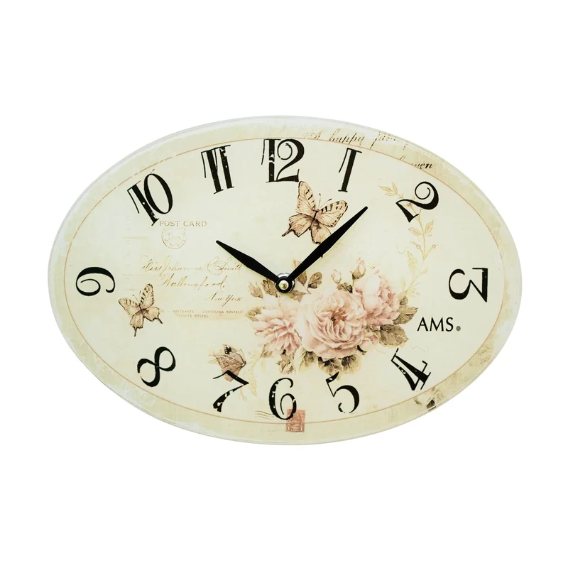 AMS Quarz W9478 Wanduhr • Präzise Zeit • Edles Glas