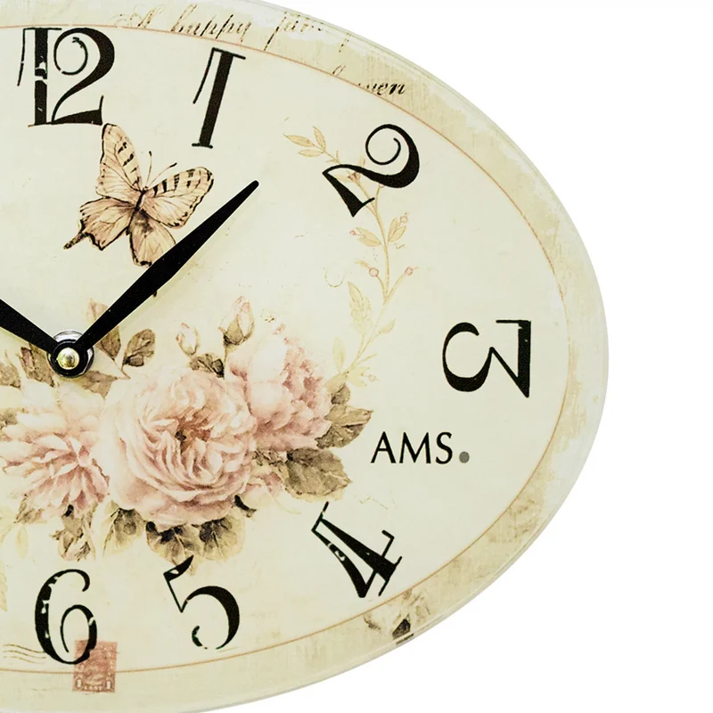 AMS Quarz W9478 Wanduhr • Präzise Zeit • Edles Glas