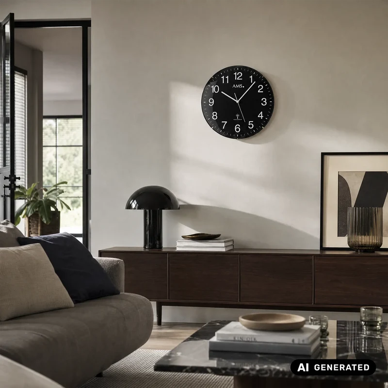 AMS Funk F5959 Wanduhr • Präzises Funkwerk • Kontraststark