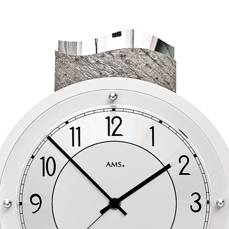 AMS Funk F5216 Wanduhr • Naturstein • Funk-Pendelwerk