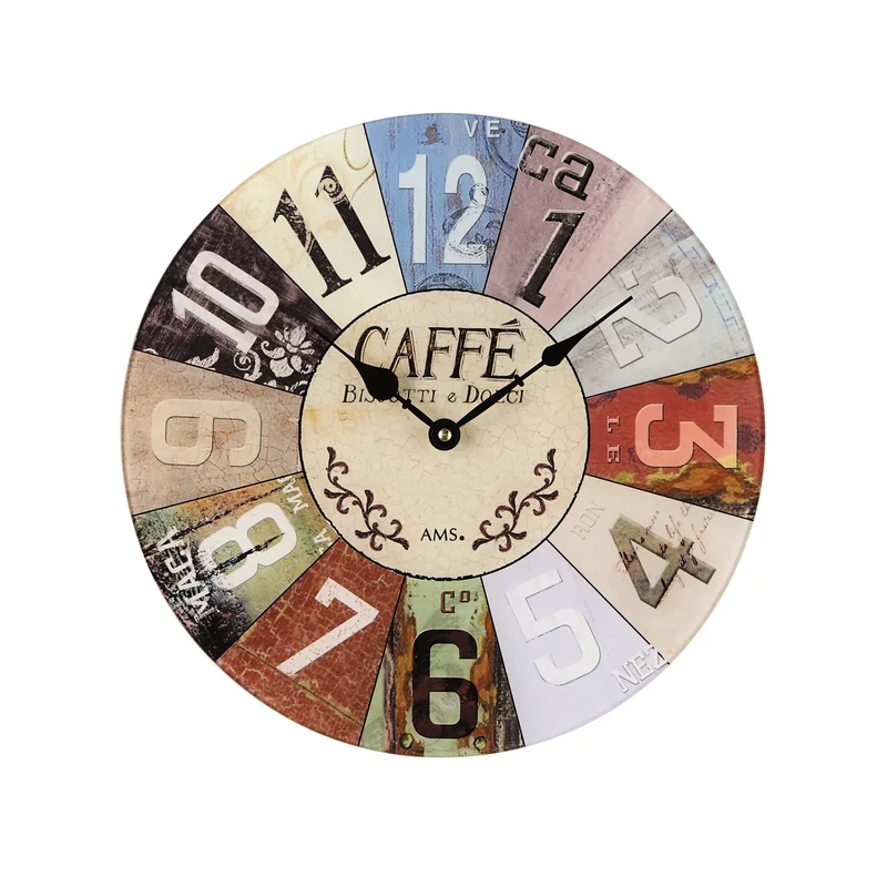 AMS Design W9424 Wanduhr • Bedrucktes Mineralglas • Geräuschloses Quarzwerk