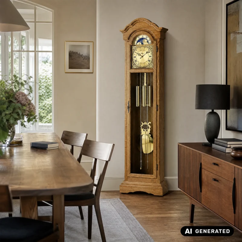 AMS Klassik S2021/4 Standuhr • Eiche massiv • Westminster