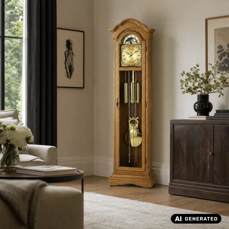 AMS Klassik S2021/4 Standuhr • Eiche massiv • Westminster