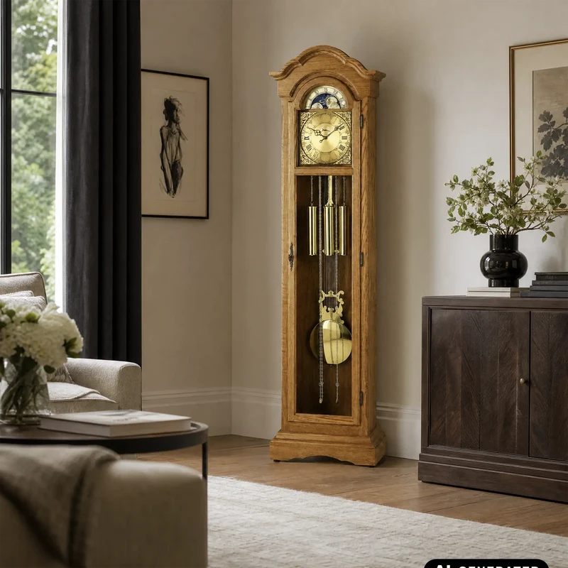 AMS Klassik S2021/4 Standuhr • Eiche massiv • Westminster