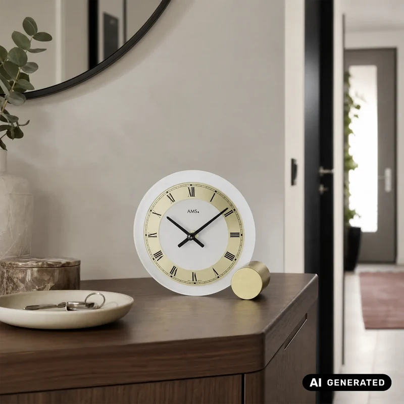 AMS Design T168 Tischuhr • Mineralglas • Quarzwerk