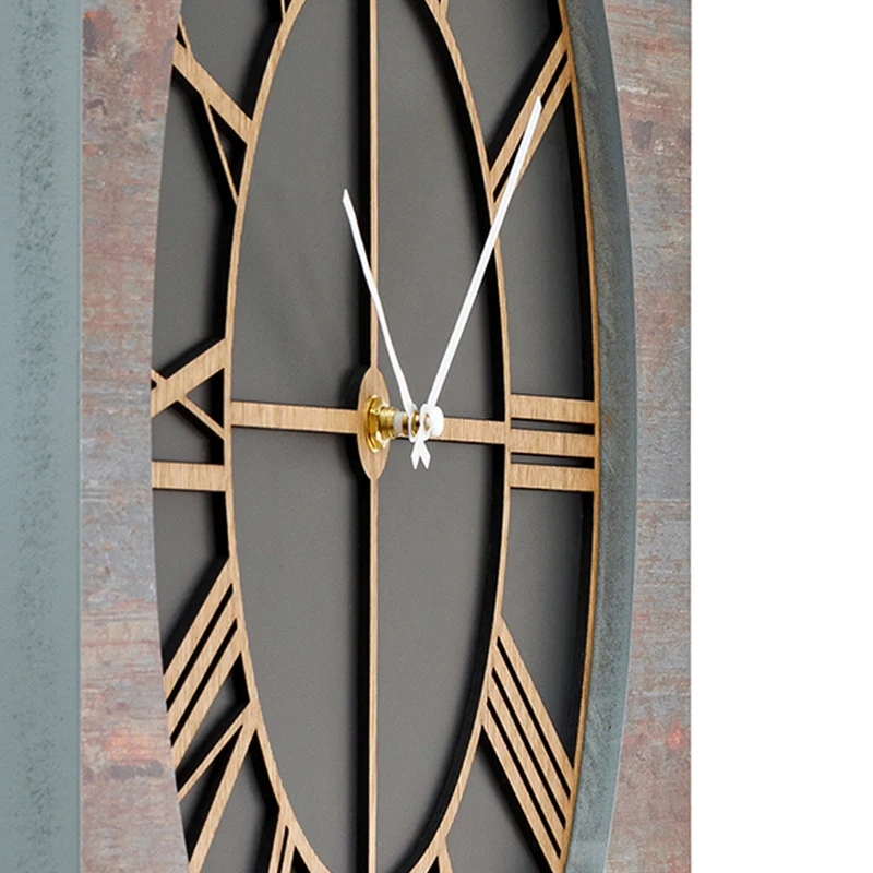 AMS Vintage W9640 Wanduhr • Holzgehäuse • Gelasertes Design