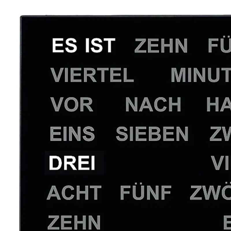 AMS Design T1235 Tisch- und Wanduhr • Innovative LED Wortanzeige • Inkl. 220V Netzteil