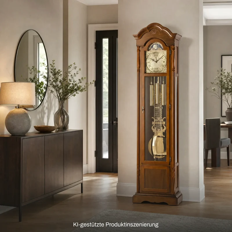 AMS Klassik S2011/1 Standuhr • 8-Tage Westminster • Nussbaum