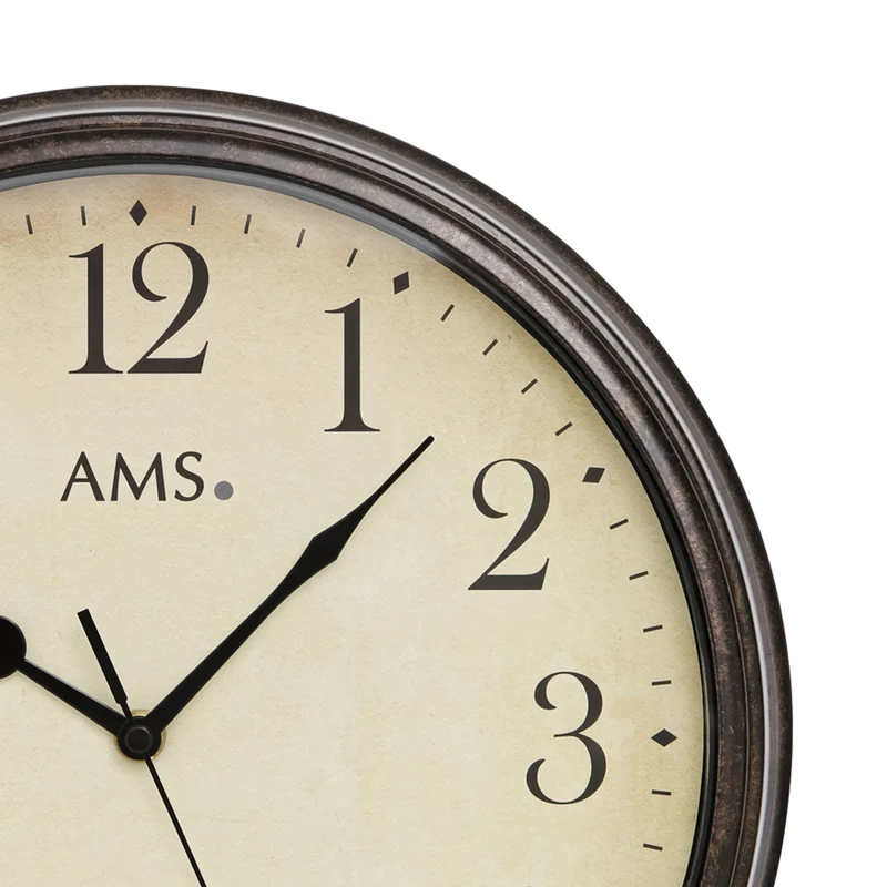 AMS Funk F5962 Wanduhr • Präzises Funkwerk • Metallgehäuse