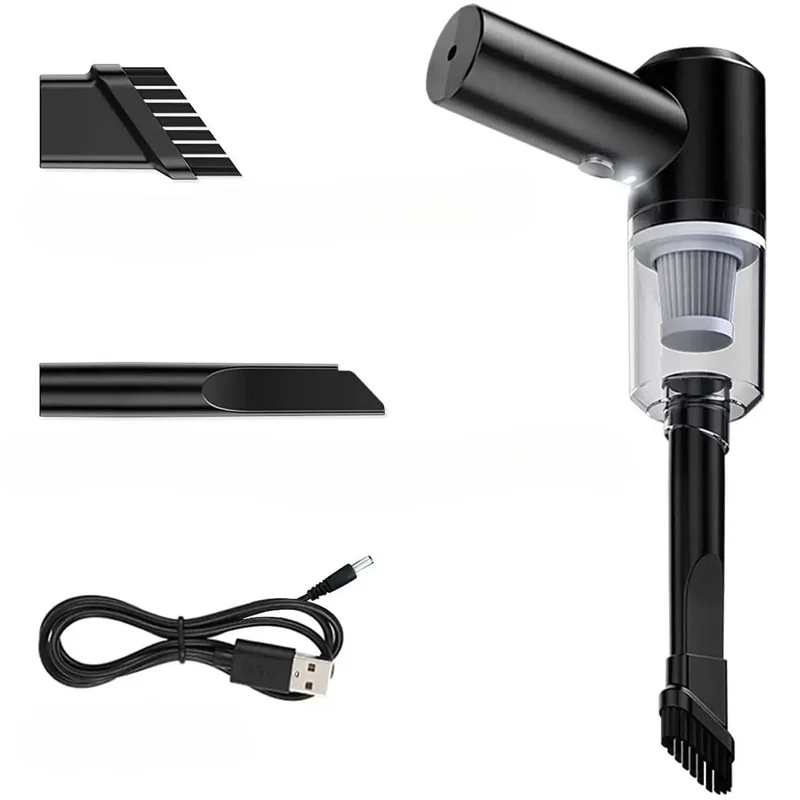 Draadloze Handstofzuiger Compact Mini Stofzuiger voor Bureau Auto en Thuis Oplaadbaar Klein Opbergbaar USB Tafelzuiger Autostofzuiger | Sansoti