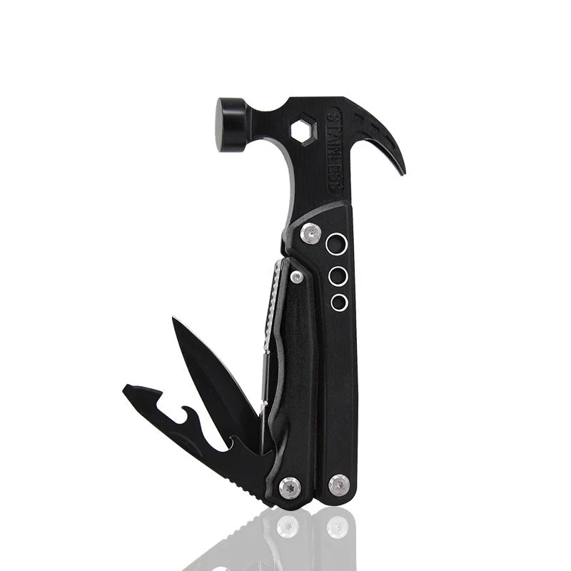 19-in-1 Multitool Hamer – Veelzijdig Gereedschap met Combinatie van Hamer, Tang, Schroevendraaier, Mes, Flesopener en 13 Extra Functies voor Camping, Klussen en Noodgevallen | Sansoti