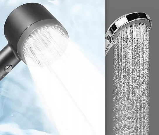 Handdouche met 5 Verstelbare Standen – Waterbesparende Douchekop met Verhoogde Druk – Badkameraccessoire voor Zwakke Waterdruk | Sansoti