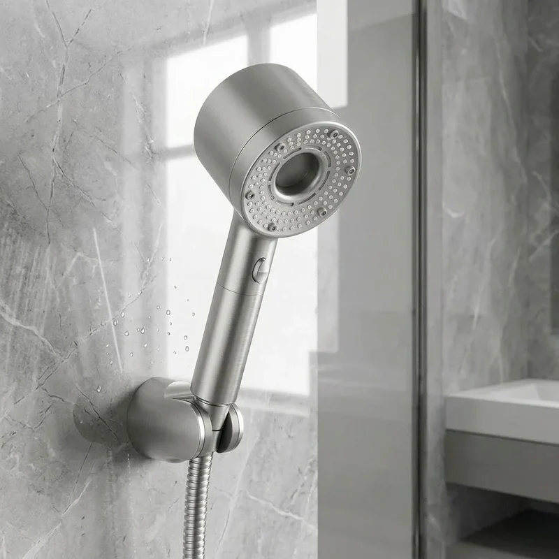 Handdouche met 5 Verstelbare Standen – Waterbesparende Douchekop met Verhoogde Druk – Badkameraccessoire voor Zwakke Waterdruk | Sansoti