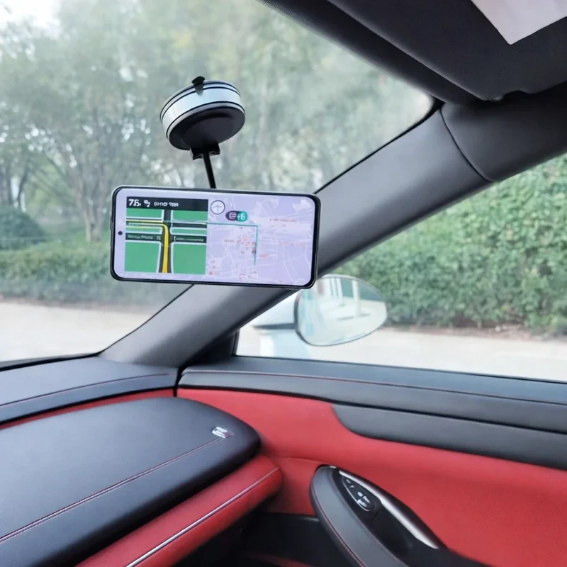 Magnetische Telefoonhouder met Vacuümzuigvoet voor Dashboard en Voorruit – Volledige 360° Draaiing | Sansoti