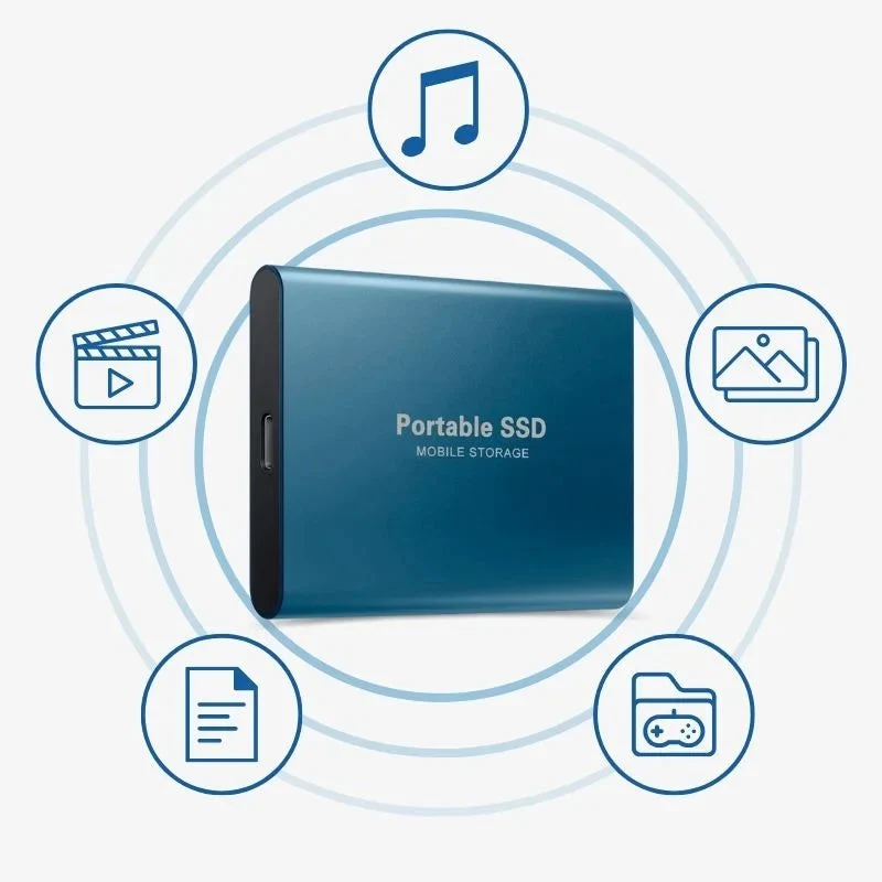 Draagbare Externe SSD Schijf Aluminium 1TB-30TB Schokbestendig Waterafstotend Opslag | Sansoti