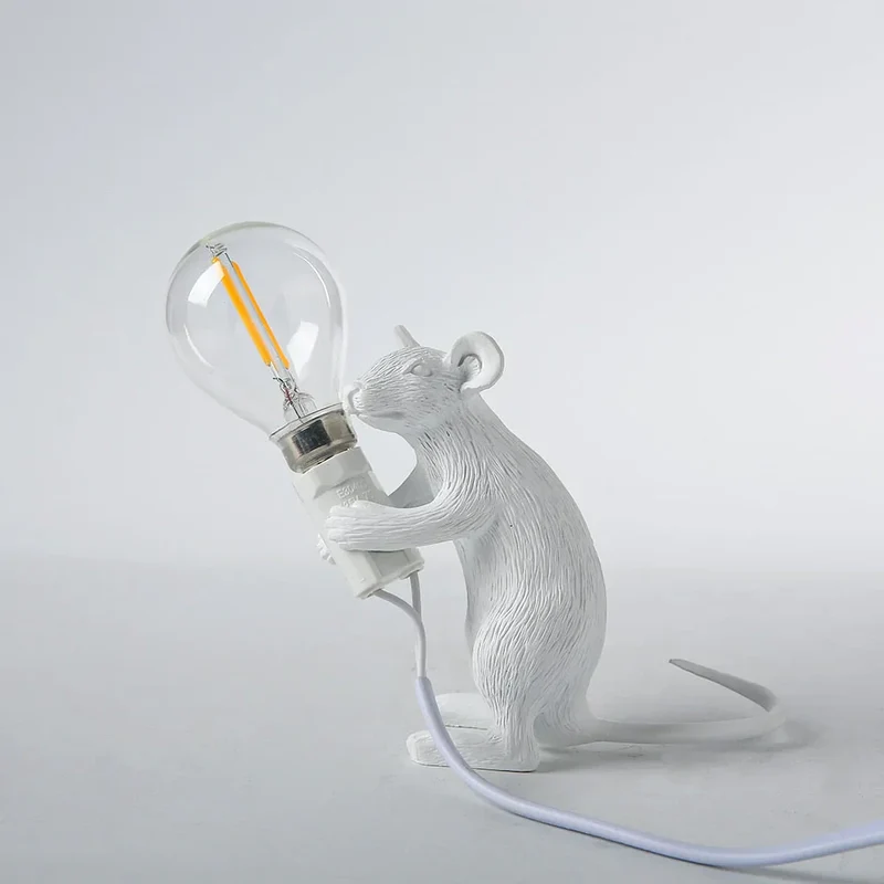 Decoratieve Muizenlamp Hars LED Verlichting Zittend of Liggend Wit Goud Zwart Tafel- en Nachtkastlamp voor Woonkamer Slaapkamer Kinderkamer | Sansoti