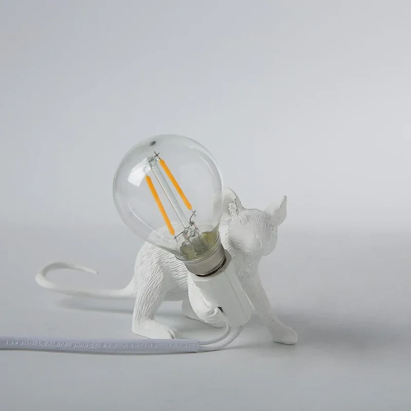 Decoratieve Muizenlamp Hars LED Verlichting Zittend of Liggend Wit Goud Zwart Tafel- en Nachtkastlamp voor Woonkamer Slaapkamer Kinderkamer | Sansoti
