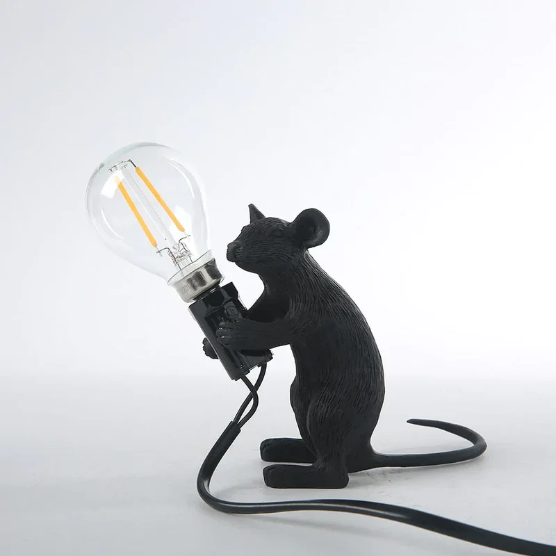 Decoratieve Muizenlamp Hars LED Verlichting Zittend of Liggend Wit Goud Zwart Tafel- en Nachtkastlamp voor Woonkamer Slaapkamer Kinderkamer | Sansoti