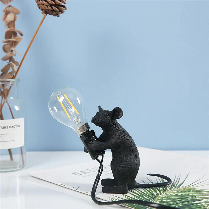 Decoratieve Muizenlamp Hars LED Verlichting Zittend of Liggend Wit Goud Zwart Tafel- en Nachtkastlamp voor Woonkamer Slaapkamer Kinderkamer | Sansoti