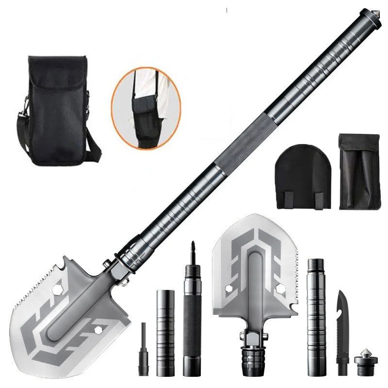 16-in-1 Tactische Overlevingsschep – Multifunctioneel Campinggereedschap met Zaag, Mes & Firestarter voor Outdoor Avonturen | Sansoti