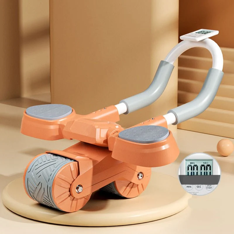 Buikwiel met Elleboogsteunen en Ergonomische Handvatten voor Volledige Core Training – Zwart/Grijs | Sansoti
