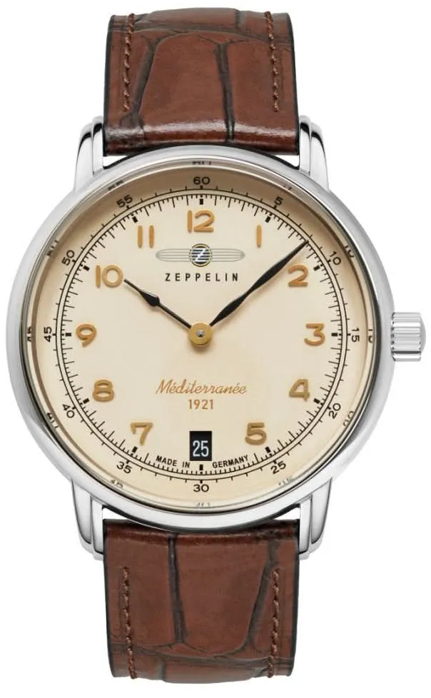 Zeppelin 100 Jahre Méditerranée 96415 Herrenuhr • Historisches Luftfahrt-Design • Made in Germany