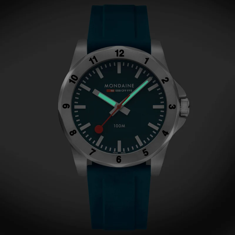 Mondaine Numeri MSN.42140.RD Herrenuhr • Schweizer Bahnhofsuhr-Design • Swiss Made