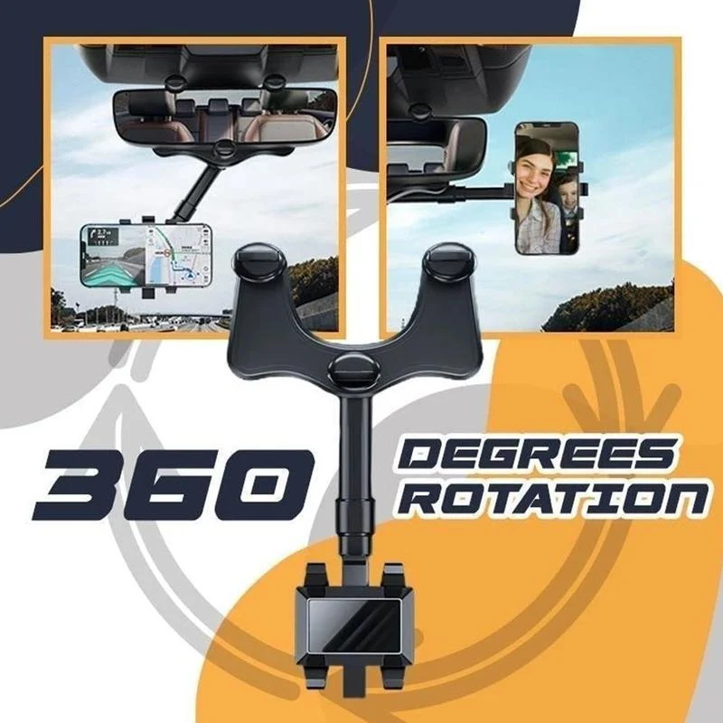 Universele Telefoonhouder voor Achteruitkijkspiegel - 360° Draaibaar - Handsfree Navigatie - Auto Accessoire | Sansoti