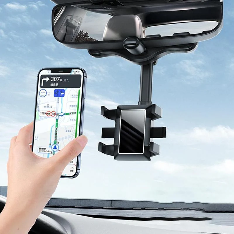Universele Telefoonhouder voor Achteruitkijkspiegel - 360° Draaibaar - Handsfree Navigatie - Auto Accessoire | Sansoti