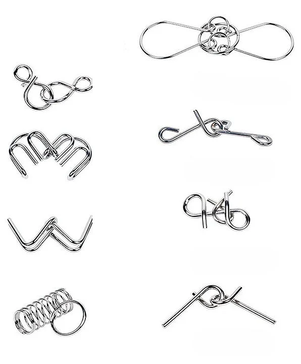 Metalen Hersenbrekers Puzzelset – Denkuitdaging Geschenkset voor Logisch Redeneren | Sansoti