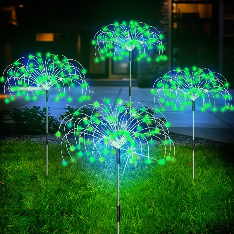 Solarlamp Vuurwerkeffect 120 LED Waterdicht Tuinverlichting 70cm voor Pad Zwembad | Sansoti