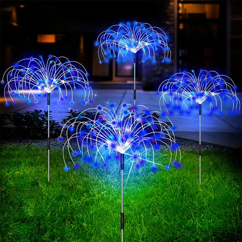 Solarlamp Vuurwerkeffect 120 LED Waterdicht Tuinverlichting 70cm voor Pad Zwembad | Sansoti