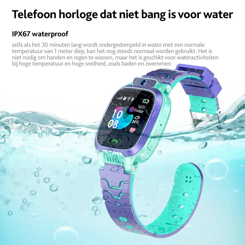 Kinder Smartwatch met LBS-Tracking en Waterdicht Ontwerp voor Kinderen Roze Blauw | Sansoti