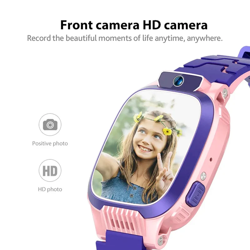 Kinder Smartwatch met LBS-Tracking en Waterdicht Ontwerp voor Kinderen Roze Blauw | Sansoti