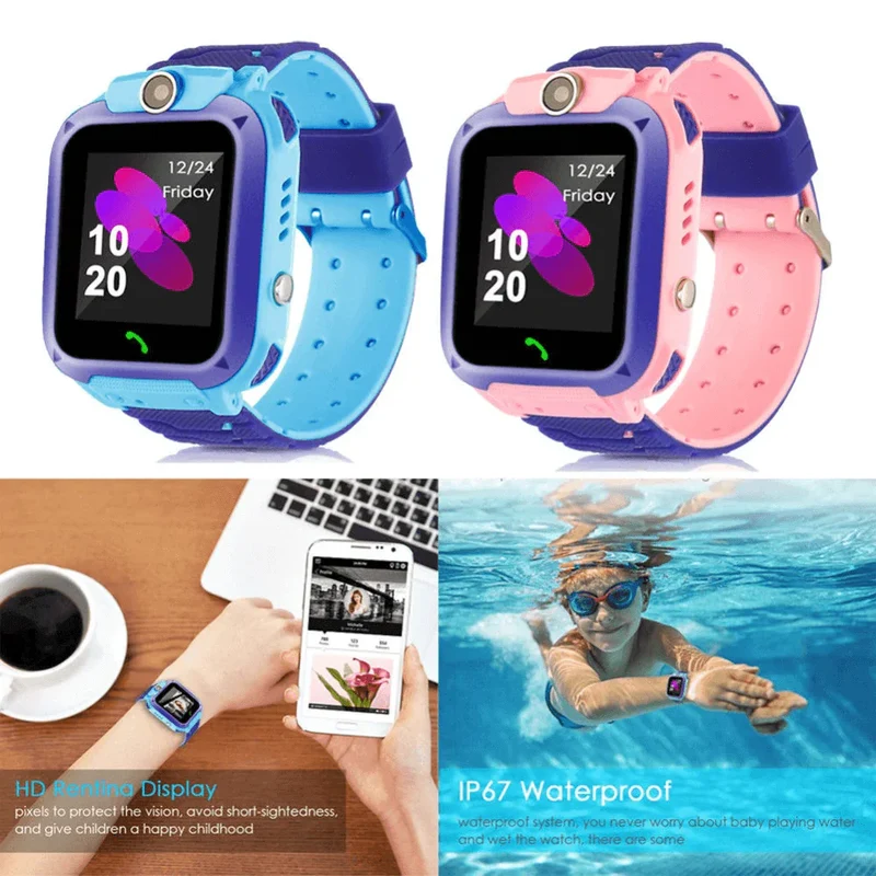 Kinder Smartwatch met GPS Tracking en Noodknop – Waterdicht en Schoolmodus | Sansoti